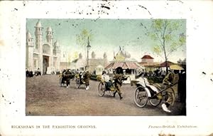 Ansichtskarte / Postkarte 1908 Franco-British Exhibition Rickshaws in Exhibition Grounds