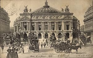 Ansichtskarte / Postkarte Paris XI, Place de Opera, Theater, Verkehr, Kutschen