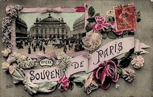 Passepartout Ansichtskarte / Postkarte Paris XI, Oper, Rosen