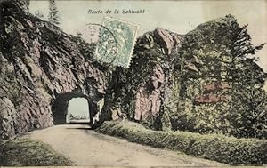 Ansichtskarte / Postkarte Col de la Schlucht Vosges, Route de la Schlucht, Tunnel