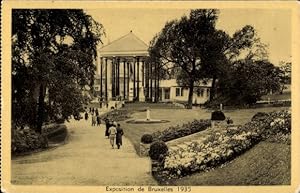 Ansichtskarte / Postkarte Brüssel, Weltausstellung 1935, Parkpartie