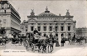 Ansichtskarte / Postkarte Paris XI, Place de Opera, Theater, Verkehr, Kutschen
