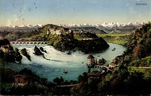 Ansichtskarte / Postkarte Neuhausen am Rheinfall Kanton Schaffhausen, Rheinfall, Wasserfall, Schl...