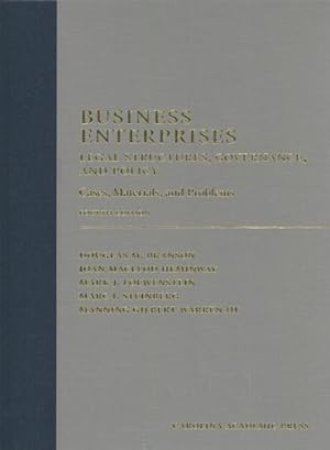 Bild des Verkufers fr Business Enterprises : Legal Structures, Governance, and Policy: Cases, Materials, and Problems zum Verkauf von GreatBookPrices