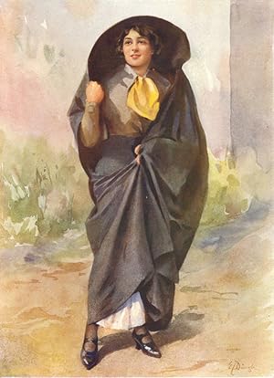 Maltese lady wearing the National Headdress, the Faldetta