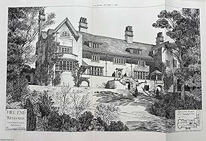 1902 : Hill End, Wendover. Leonard Stokes, Architect. An original page from The Builder. An Illus...