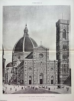 Seller image for 1886 : Santa Maria Del Fiore, Florence: Shewing The New Façade as Completed. Professor de Fabris, Architect. An original page from The Builder. An Illustrated Weekly Magazine, for the Architect, Engineer, Archaeologist, Constructor, & Art-Lover. for sale by Cosmo Books