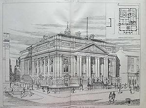 1882 : New County Sessions House for Liverpool. George Holme, Architect. An original page from Th...