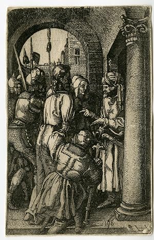 Antique Master Print-JESUS-CHRIST-PILATE-PASSION-Hopfer-Durer-1520-1550