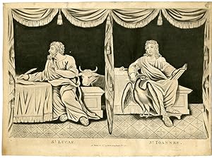 Rare-Antique Print-SAINT-LUKE-SAINT JOHN-Poncia-1815-1823