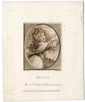 Antique Master Print-SYLVIA-YOUNG-WOMAN-Taylor-Shelby-1787