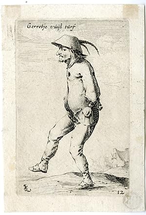 Antique Master Print-FARMERS-ARMS-CROSSED-BEHIND-THE-BACK-Savery-Quast-1630-1665