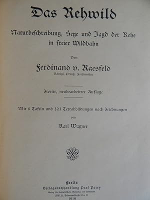 Bild des Verkufers fr Das Rehwild (2,neubearb. A.) zum Verkauf von Buchantiquariat Uwe Sticht, Einzelunter.