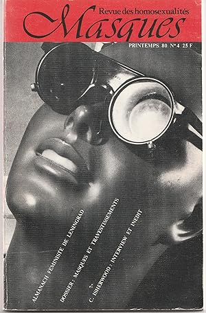 Imagen del vendedor de Masques. Revue des homosexualits. N 4. Printemps 1980 - Dossier masques et travestissements. a la venta por Librairie Franoise Causse