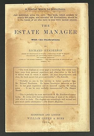 The ESTATE MANAGER; with 133 Illustrations. A Useful Work to Solicitors. Contents Summary