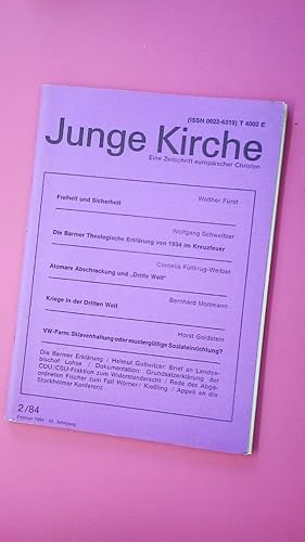 JUNGE KIRCHE. eine Zeitschrift europäischer Christen 2/84