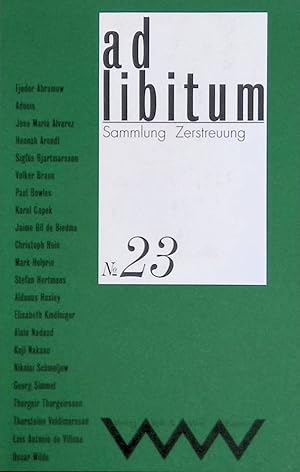 Seller image for ad libitum Sammlung Zerstreuung - Nr. 23. for sale by books4less (Versandantiquariat Petra Gros GmbH & Co. KG)
