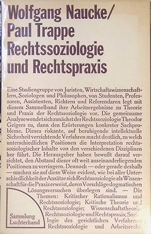 Seller image for Rechtssoziologie und Rechtspraxis Nr. 8 / Sammlung Luchterhand for sale by books4less (Versandantiquariat Petra Gros GmbH & Co. KG)