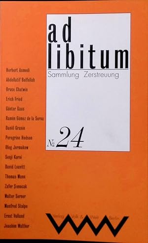 Seller image for ad libitum Sammlung Zerstreuung - Nr. 24. for sale by books4less (Versandantiquariat Petra Gros GmbH & Co. KG)