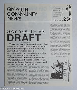 Gay Youth Community News: vol. 2, #2, Aug. 1980: Gay Youth vs. Draft