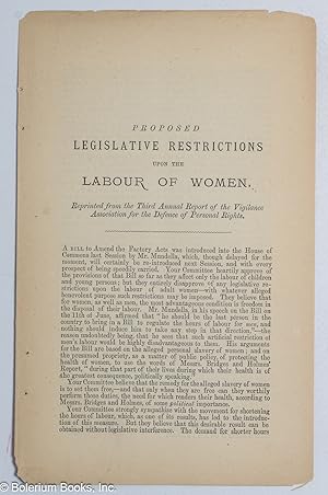 Proposed legislative restrictions upon the labour of women