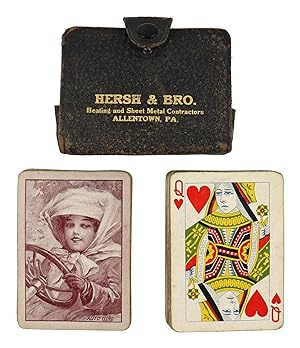 Auto Girl set of Playing Cards housed in leather wallet
