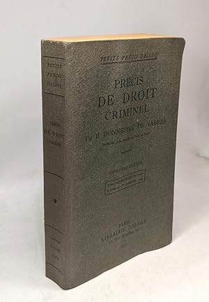 Précis de droit criminel / Petits précis Dalloz - 3e édition