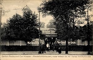 Ansichtskarte / Postkarte Berlin Pankow Niederschönhausen, Garten-Restaurant Carl Krause, Kaiser ...