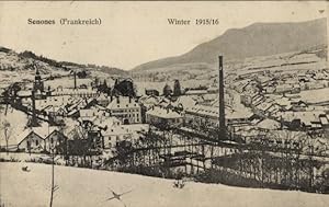 Ansichtskarte / Postkarte Senones Sens Lothringen Vosges, Gesamtansicht, Winter 1915/16