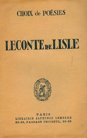 Seller image for Choix de po?sies - Charles Leconte de Lisle for sale by Book Hmisphres