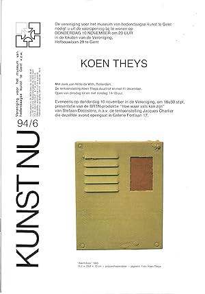 Imagen del vendedor de Kunst Nu 94/6 : Koen Theys a la venta por The land of Nod - art & books