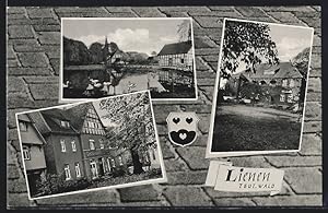 Ansichtskarte Lienen /Teut. Wald, Schwanensee, Gasthaus Zur Kaserne, Gartenpartie