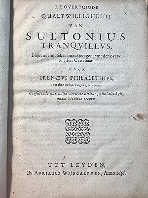 Rare pamphlet 1656 | De overtuigde quaetwilligheidt van Suetonius Tranqvillvs (tranquillus), blij...