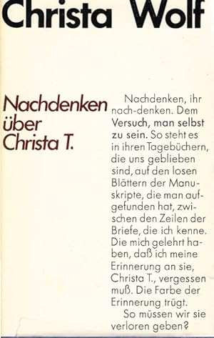 Seller image for Nachdenken ber Christa T. for sale by Schrmann und Kiewning GbR