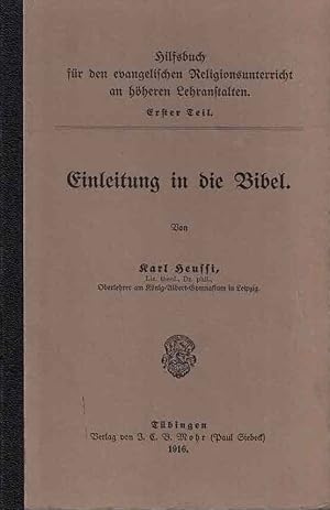 Bild des Verkufers fr Einleitung in die Bibel zum Verkauf von Fachbuchhandlung H. Sauermann