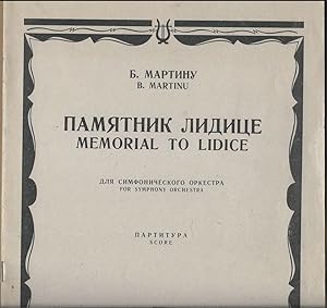Seller image for Pamjatnik Lidice dlja simfonitscheskogo orkestra / Memorial to Lidice for symphony orchestra. Partitura / Score. for sale by Antiquariat Bcherstapel