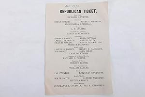 Republican Ticket 1872 New Britain Connecticut