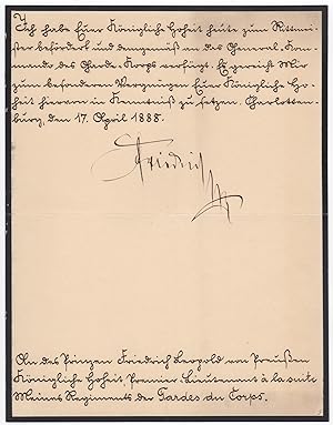 Frederick III. (1831-1888) - Exceedingly rare letter signed as King & Emperor (1888/ 99 days)
