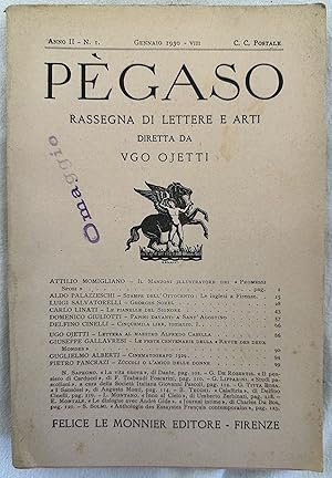 PEGASO RASSEGNA DI LETTERE E ARTI DIRETTA DA UGO OJETTI N. 1 GENNAIO 1930,