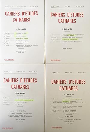 CAHIERS D'ÉTUDES CATHARES IIe Série N° 73 à 76 - 1977 XXVIIIe Année