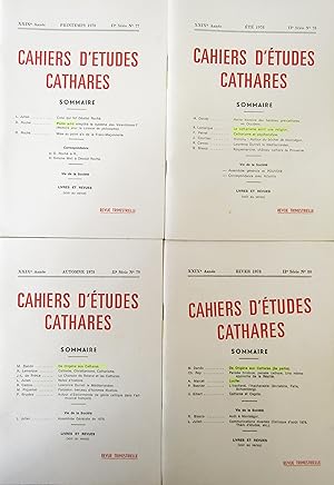 CAHIERS D'ÉTUDES CATHARES IIe Série N° 77 à 80 - 1978 XXIXe Année