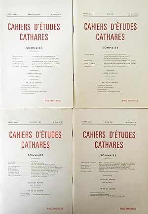 CAHIERS D'ÉTUDES CATHARES IIe Série N° 93 à 96 - 1982 XXXIIIe Année
