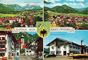 Postkarte Carte Postale 73978969 Reit Winkl Panorama Blick gegen Kaisergebirge Dorfpartie Kirche ...