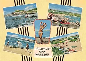 Postkarte Carte Postale 73978303 Varberg Sweden Kuestenpanorama Strand Badenixe