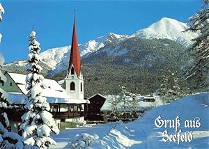 Postkarte Carte Postale 73978944 Seefeld Tirol Gotische Pfarrkirche St. Oswald Schigebiet Rosshue...