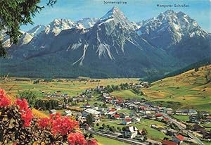Postkarte Carte Postale 73978295 Lermoos Tirol AT Panorama gegen Sonnenspitze und Wampeter-Schrof...