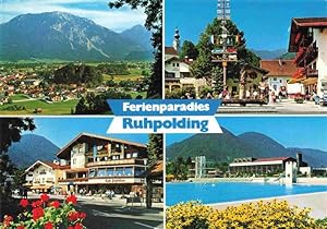 Postkarte Carte Postale 73978535 Ruhpolding Panorama Blick gegen Rauschberg und Sonntagshorn Dorf...
