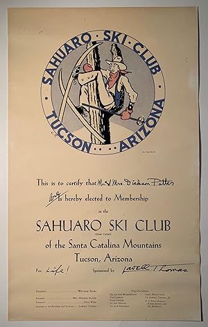 Sahuaro Ski Club Membership Certificate/Poster