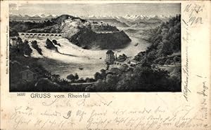 Künstler Ansichtskarte / Postkarte Neuhausen am Rheinfall Kanton Schaffhausen, Rheinfall, Wasserf...
