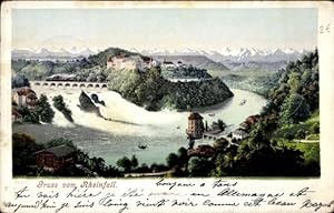 Ansichtskarte / Postkarte Neuhausen am Rheinfall Kanton Schaffhausen, Rheinfall, Wasserfall, Schl...